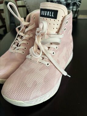 NOBULL Outwork High Top Trainer Shoes CrossFit Pink Camo Superfabric Womens 7.5